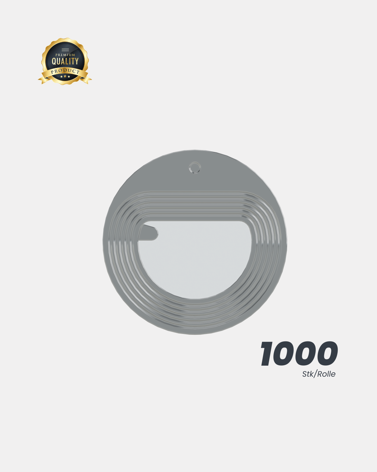 Runde 34mm RF Sicherheitsetiketten transparent | 1000 Stück